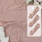 FEXIA 3 Pack Table Runner Dusty Pink Cheesecloth 35x120 Inches Spring Easter by FEXIA