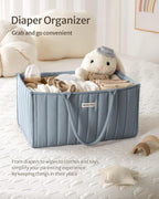 Blissful Diary Baby Diaper Caddy Organizer, Stylish Storage Basket - Image 4