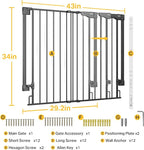 Cumbor 34" Extra Tall No Bottom Bar Baby Gate - Image 9