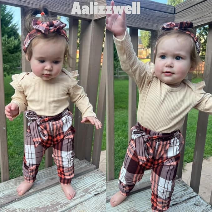 Aalizzwell Preemie Newborn Infant Baby Girls Clothes Ribbed Romper Bodysuit - Image 3