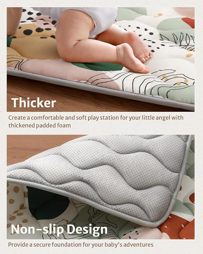 Blissful Diary Baby Play Mats for Floor, 47x47 Inch Playpen Mat, Thicker - Image 5