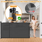 196 Inch Retractable Baby Gates Extra Wide, 41 Inch Reinforced Extra Tall Gate - Image 5