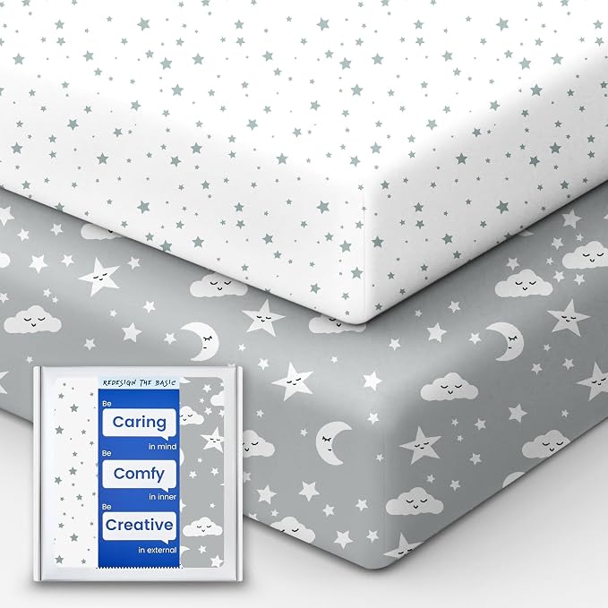 Crib Fitted Sheet Star, Super Stretchy Jersey Crib Sheets, Buttery Soft Boy by TotBasic%7CRedesigntheBasic
