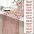FEXIA 12 Pack Table Runner Dusty Pink Cheesecloth 35x120 Inches Boho Gauze by FEXIA
