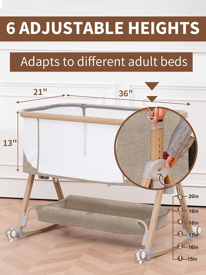 Baby Bassinet, Bassinet Bedside Sleeper - Image 5