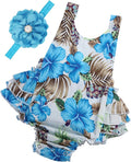 Baby Girl's Floral Print Ruffles Romper Summer Clothes by PrinceSasa