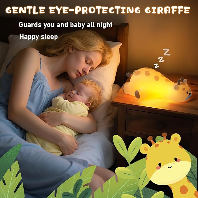 Cute Giraffe Night Light for Kids，3-Level Dimmable Nursery Nightlight, Silicone - Image 7