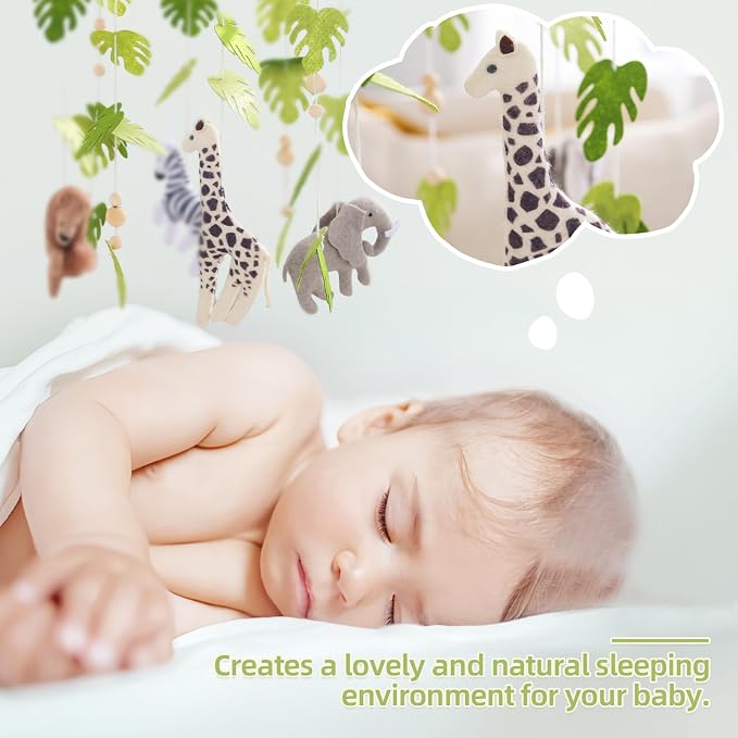 let's make Baby Mobile for Crib Safari Nursery Mobile Handmade Jungle Baby - Image 5