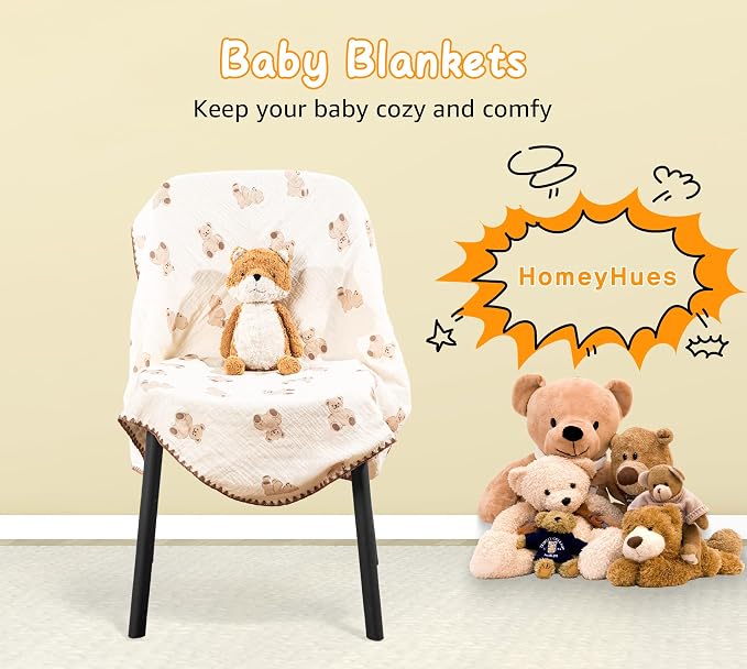 Baby Blanket Double Layer Cotton 40 x 40 Soft Receiving Blanket - Image 4