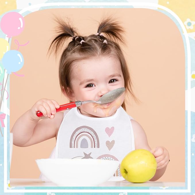 Toulite 40 Pcs White Bibs for Baby Washable Reusable Waterproof Cotton Feeder - Image 3
