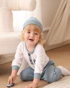 NZRVAWS Newborn Baby Boy Clothes Long Sleeve Romper Pant Set Hat 2-Pack Infant - Image 5