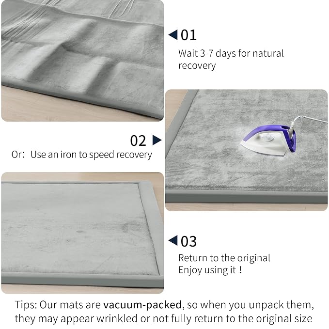 ACOMOPACK Baby Play Mat for Floor 1.3" Thick Memory Foam Play Mat 79"×157 Tummy - Image 6