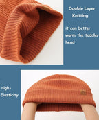 Moon Kitty 2PCS Baby Beanie Soft Toddler Beanie Warm Knitted Infant Winter Hats - Image 4