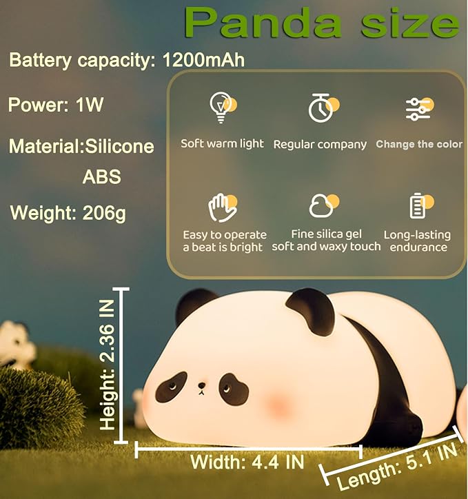 Squishy Cute Panda Night Light, Voice Controlled Light - Image 6