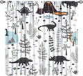 Funny Dinosaur Curtains Cute Dino Cartoon Animals Abstract Aesthetics Art Print by JADERYS