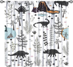 Funny Dinosaur Curtains Cute Dino Cartoon Animals Abstract Aesthetics Art Print by JADERYS