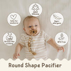 Mila & Lulu Round Silicone Pacifiers – 100% Food-Grade, One-Piece Design - Image 3