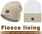 MaxNova 2 Pack Baby Beanie Fleece Lined Knit Toddler Hat - Image 6