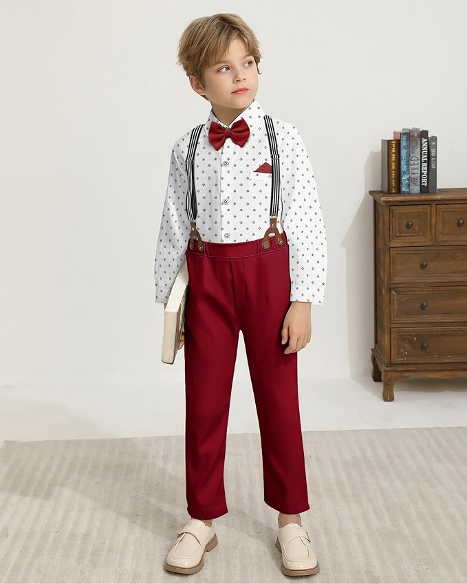 nilikastta Toddler Boy Outfit Boy Suit Boy Dress Shirt - Image 4
