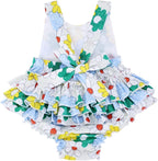 Baby Girl's Floral Print Ruffles Romper Summer Clothes - Image 4