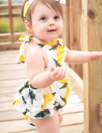 Baby Girl's Floral Print Ruffles Romper Summer Clothes - Image 4