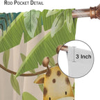 Jungle Animals Curtains Colorful Forest Cartoon Wildlife Lion Giraffe Elephant - Image 6