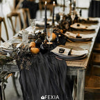 FEXIA 3 Pack Black Cheesecloth Table Runner 30x118 Inches Rustic Boho Gauze - Image 7