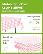 Pureegg Plastic Table Cloth Disposable 8 Pack, 54 x 108 Inch Table Cloths - Image 2