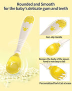 Deejoy Toddler Utensils, Self-feeding Flatware Set withTravel Case, Baby Spoons - Image 2