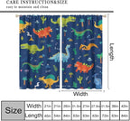 Funny Dinosaur Blackout Curtains Colorful Cartoon Animals Dino Tropical Plant - Image 7