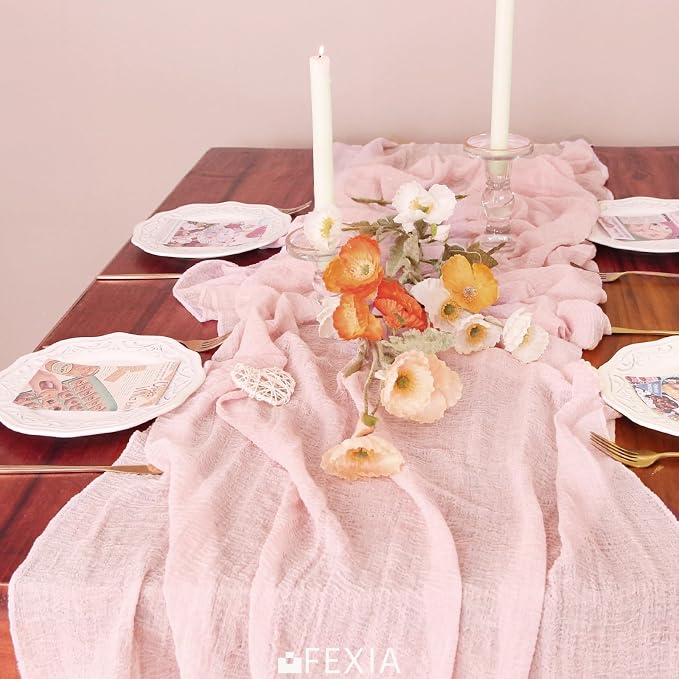 FEXIA 3 Pack Pink Table Runner 30x118 Inches - Image 2