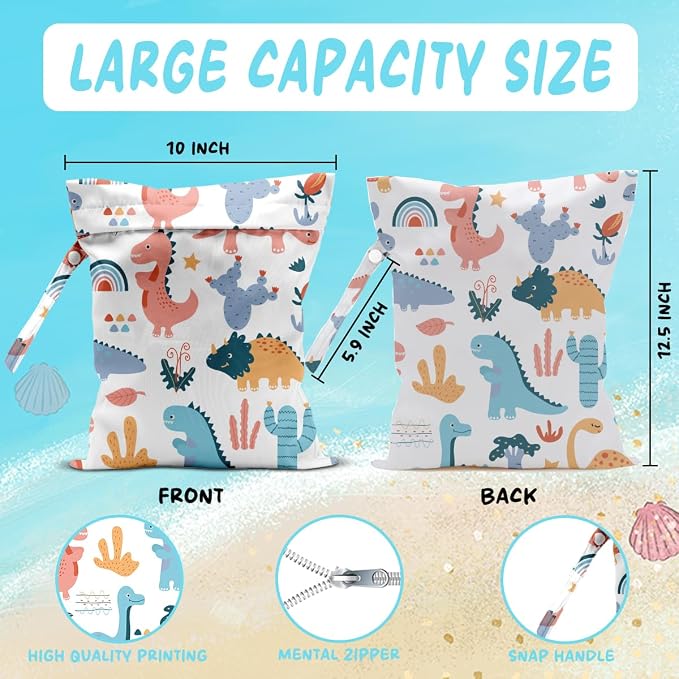 Wet Bag for Baby Swimsuit Kids Wet Dry Bag for Breast Pump Parts Diaper Bag - Image 2