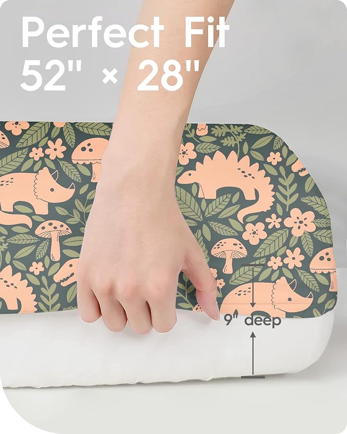 Dinosaur Crib Sheets for Boys, Premium Soft Crib Mattress Fitted Sheet - Image 6