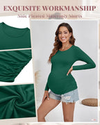 Ficerd 3 Pack Women's Maternity Shirts, Long Sleeve Side Ruched Pregnancy Tee - Image 6