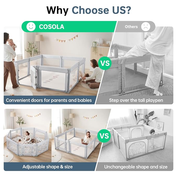 Baby Playpen, Large Play Pen for Babies and Toddlers - Image 4