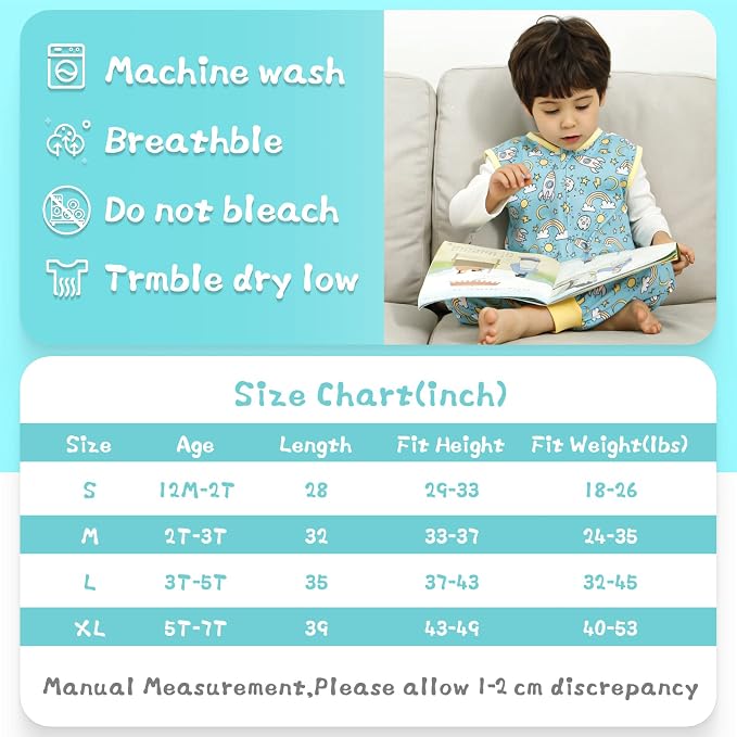 WONDAY Toddler Sleep Sack with Legs, Toddler Sleep Sacks, 0.5T Sleeveless Baby - Image 4