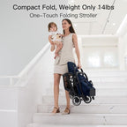 Compact Fold Baby Stroller, Lightweight Travel Toddler Stroller - Image 3