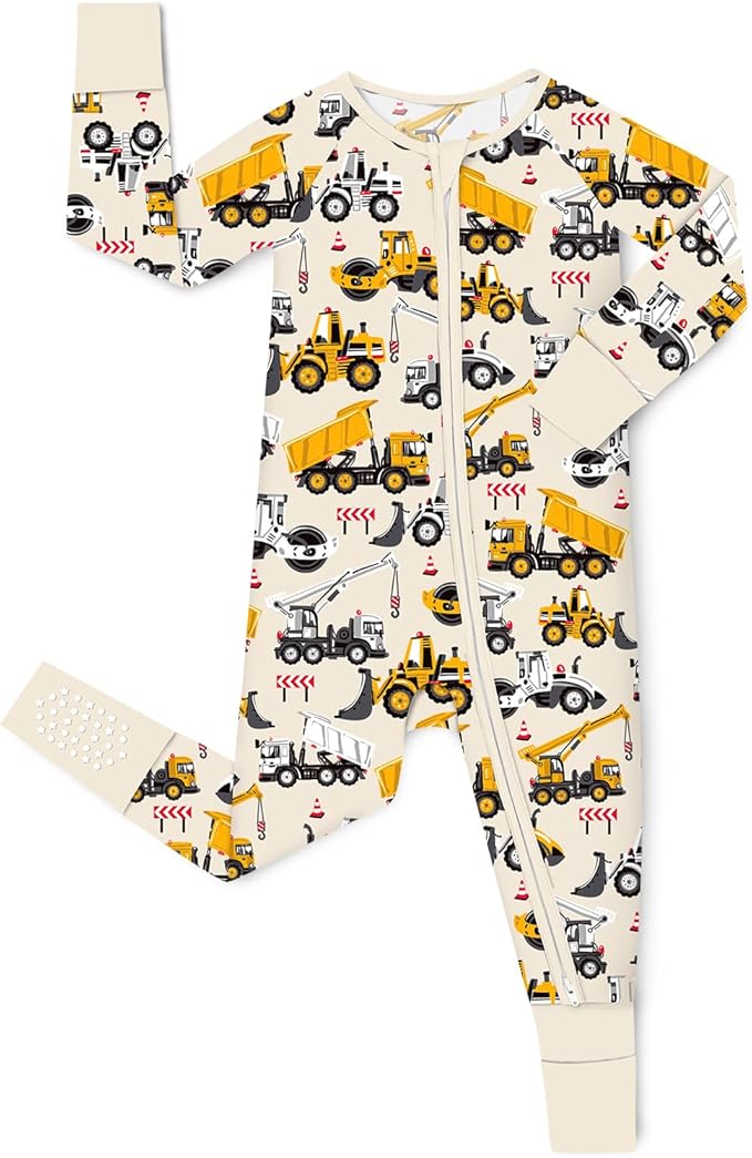 Bamboo Viscose Baby Convertible Footie Pajama, Zipper Pajamas by BabeeReshinee