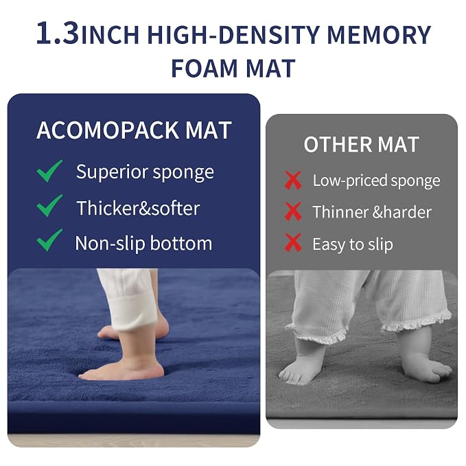 ACOMOPACK Baby Play Mat for Floor 1.3" Thick Memory Foam Play Mat 79"×157 Tummy - Image 4