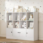 White Bookshelf, Wood Bookcase - Image 3