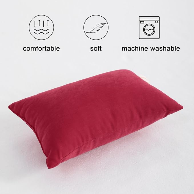 FLXXIE 2 Pack Microfiber Tiny Pillows, 11x7 Inch - Image 2