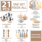 Yinder 15 Pack Silicone Baby Feeding Set Include Baby Bowls Spoons Forks - Image 7