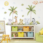 56.29 x 44.88 Inch Watercolor Animal Wall Decals - Image 4