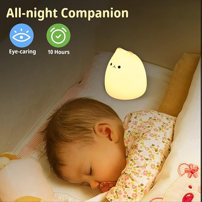 LOVERUIS Cat Lamp Night Light Girl Colorful Squishy Night Lights - Image 7