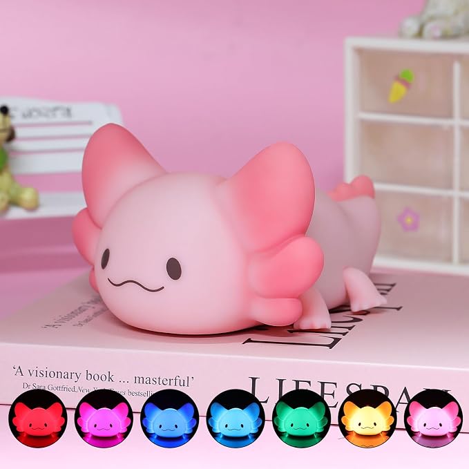 Tremdwoto Axolotl Night Light, 7 Colors Changing Cute Night Light - Image 2
