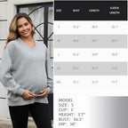 GINKANA Maternity Long Sleeve Shirts V Neck Sweatshirt Casual Tunic Tops - Image 6