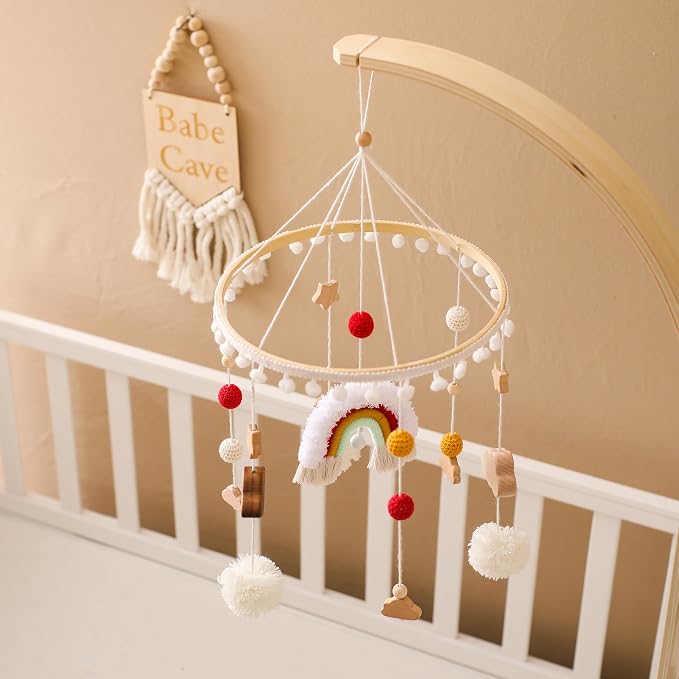 Baby Crib Mobile for Boys Girls Rainbow Nursery Mobile Gender Neutral - Image 2