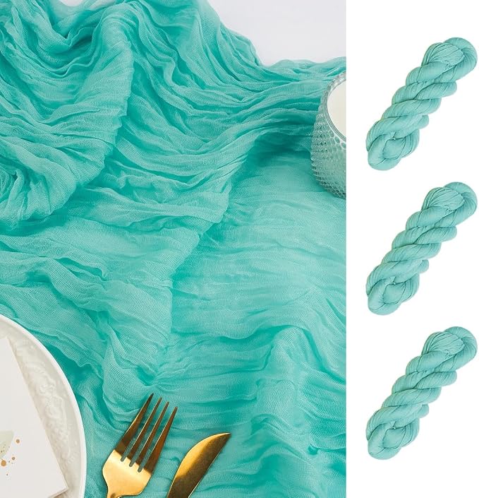 FEXIA 3 Pack Sky Blue Table Runner 35x120 Inches by FEXIA