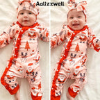 Aalizzwell Baby Girls Romper Outfit Fall Winter Clothes - Image 3