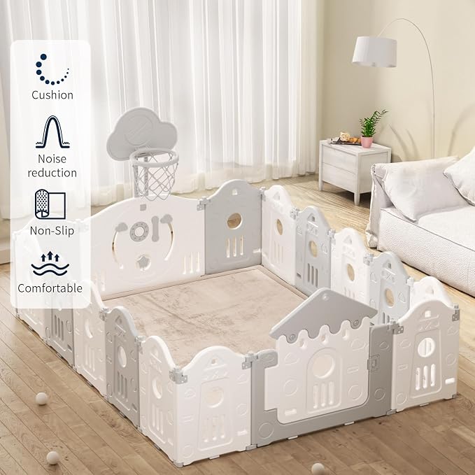ACOMOPACK Baby Play Mat for Floor 1.3" Thick Memory Foam Play Mat 79"×157 Tummy - Image 3